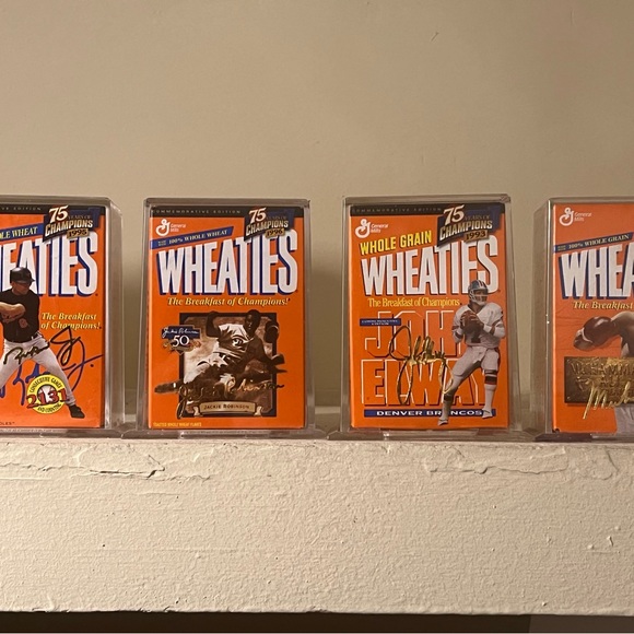 Wheaties 24k Gold Signature Jackie Robinson Muhammad Ali John Elway Cal Ripkin - Picture 1 of 7